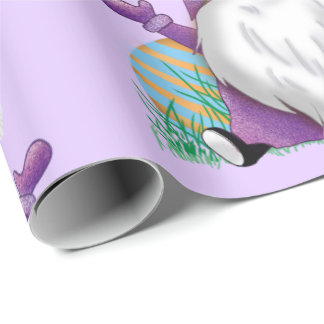 Easter Purple Gnome   Wrapping Paper