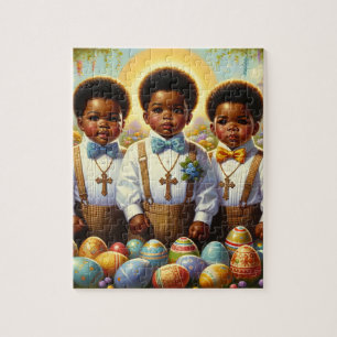 Easter Puzzle Three African American Boys