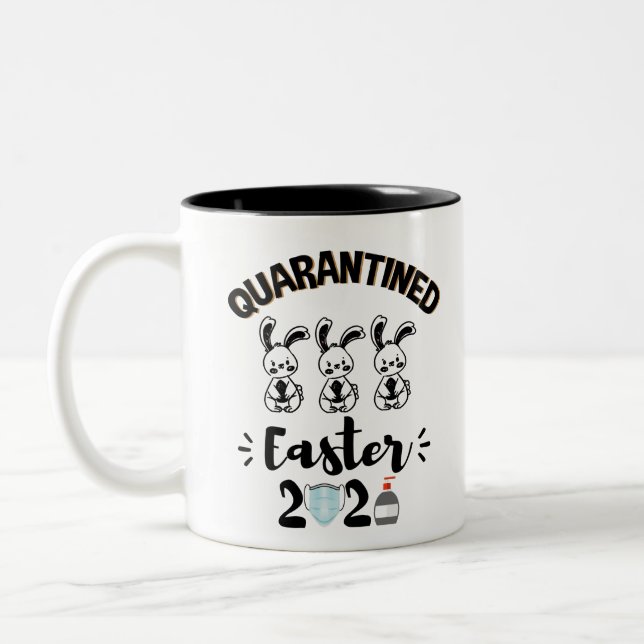 Easter Quarantine 2021 Happy Easter 2021 Shirt Two-Tone Coffee Mug (Left)