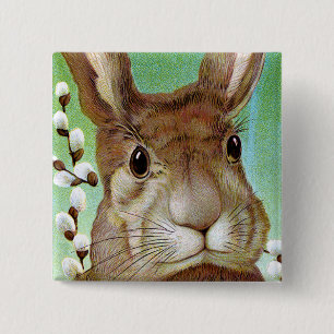 Easter Rabbit 2 Inch Square Button