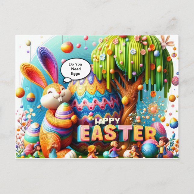 Easter rabbit always hope and magic holiday postcard (Front)