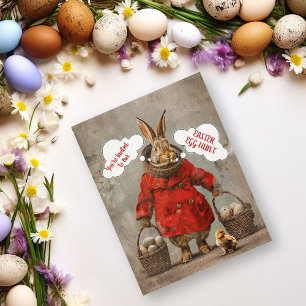 Easter Rabbit and Eggs Easter Egg Hunt Holiday Postcard