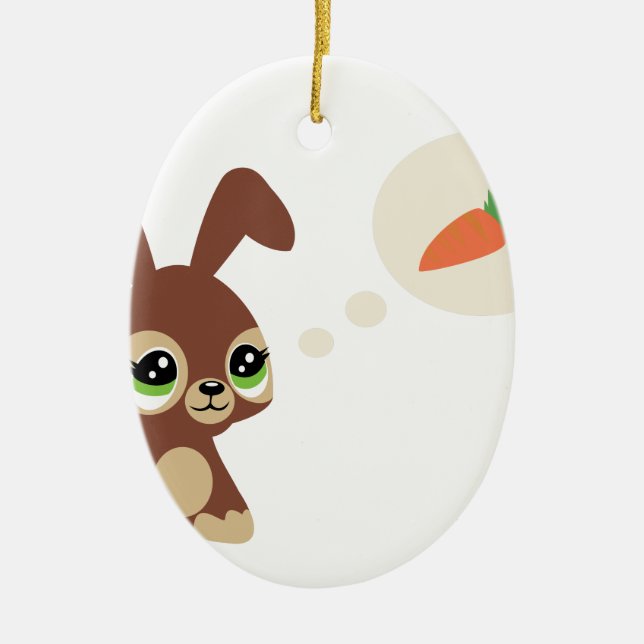 easter rabbit ceramic ornament (Front)