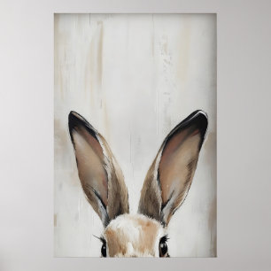 Easter Rabbit Ears Print, Spring Bunny Cottagecore Poster