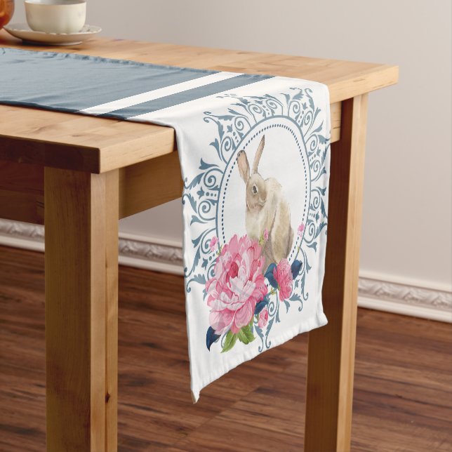 Easter Rabbit Floral Short Table Runner (In Situ)