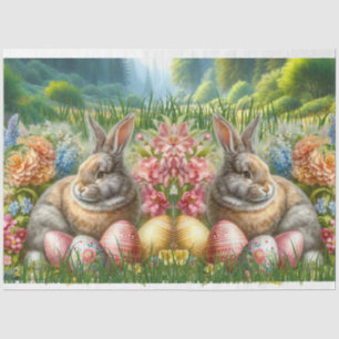 Easter Rabbit Flowers Holiday Eggs Tissue Paper