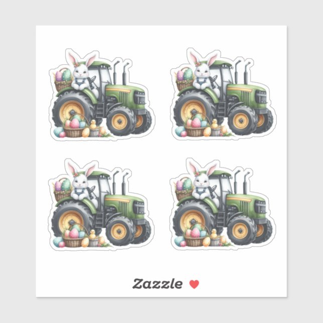 Easter Rabbit Green Tractor Eggs (Sheet)