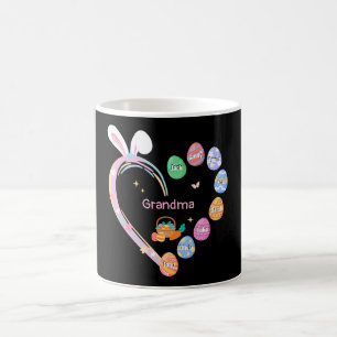 Easter Rabbit Heart Easter Egg Grandma Family Name Coffee Mug