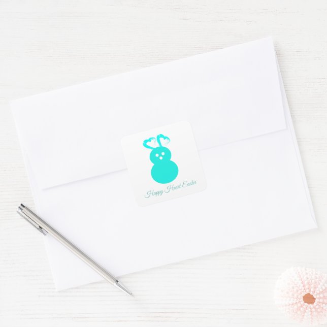 Easter Rabbit Heart Sticker (Envelope)