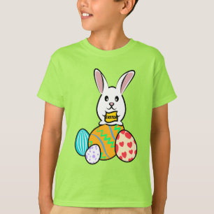 Easter Rabbit Holding a Banner on Easter Eggs T-Shirt