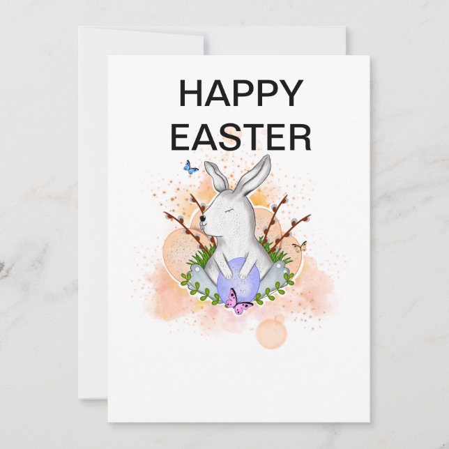 Easter rabbit holiday card (Front)