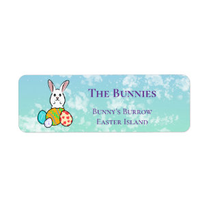 Easter Rabbit on Easter Eggs