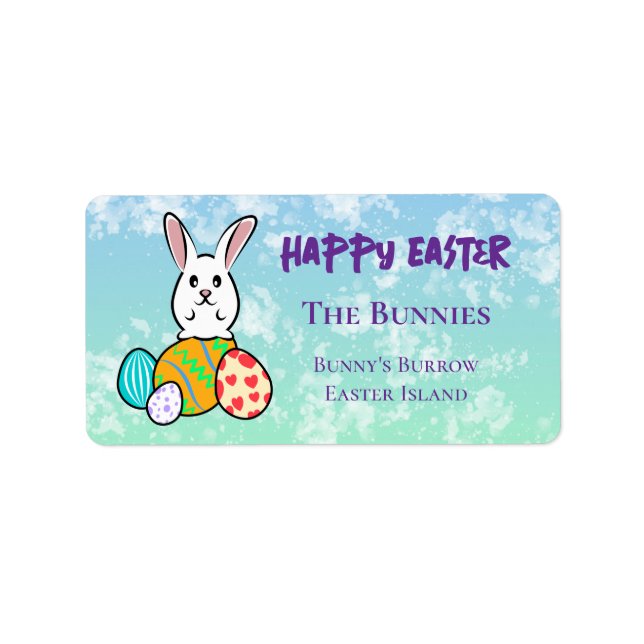Easter Rabbit on Easter Eggs Label (Front)