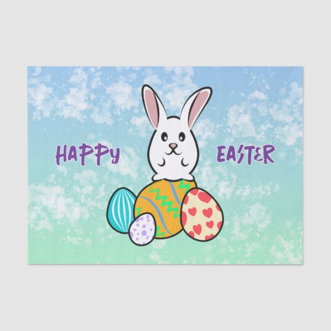 Easter Rabbit on Easter Eggs Tissue Paper (Front)