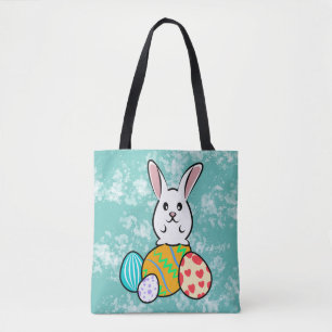 Easter Rabbit on Easter Eggs Tote Bag