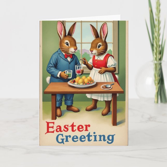 Easter Rabbit Pattern Card (Front)