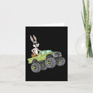Easter Rabbit Riding Monster Truck Fun Boys Girls Card