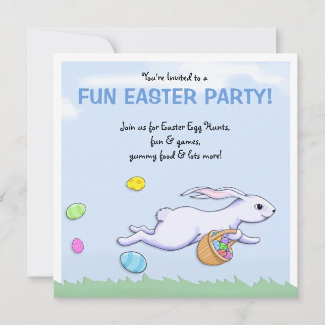Easter Rabbit Run Easter Party Invitation (Front)