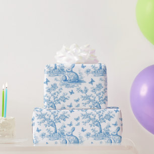 Easter-rabbit-toile-de-jouy pattern wrapping paper