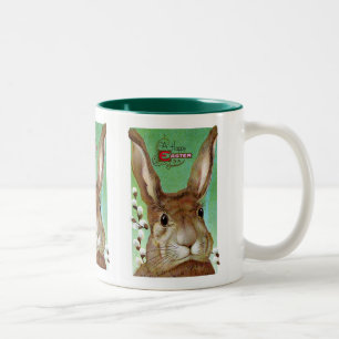 Easter Rabbit Two-Tone Coffee Mug