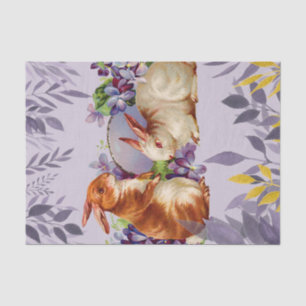 Easter Rabbits in a Purple Wonderland Tissue Paper