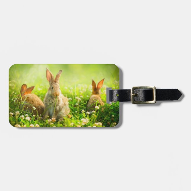 Easter Rabbits Luggage Tag (Front Horizontal)