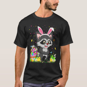 Easter Raccoon Bunny Egg Hunting Raccoon Easter Su T-Shirt
