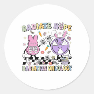 Easter Radiate Hope Radiation Oncology Nurse Xray  Classic Round Sticker