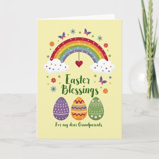 Easter Rainbow Grandparents Card (Front)