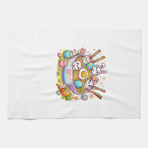 Easter Ramen Cats Cute Anime Happy Easter Day Wome Kitchen Towel