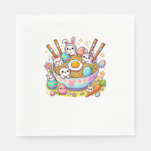 Easter Ramen Cats Cute Anime Happy Easter Day Wome Napkin