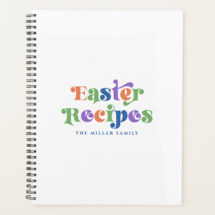 Easter Recipes Colorful Whimsical Retro Typography Planner