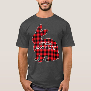 Easter Red Plaid Bunny Graphic Medical Assistant M T-Shirt