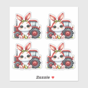 Easter Red Rabbit Tractor Eggs