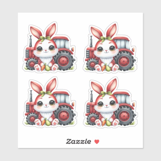 Easter Red Rabbit Tractor Eggs (Sheet)