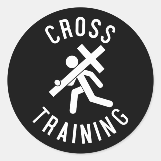 Easter Religious Fun Christian Cross Training Gift Classic Round Sticker (Front)