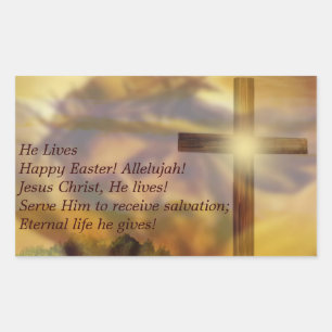 Easter - Religious Jesus and Crusifix Gold Sticker