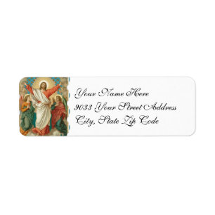 Easter Religious Resurrection Jesus Label