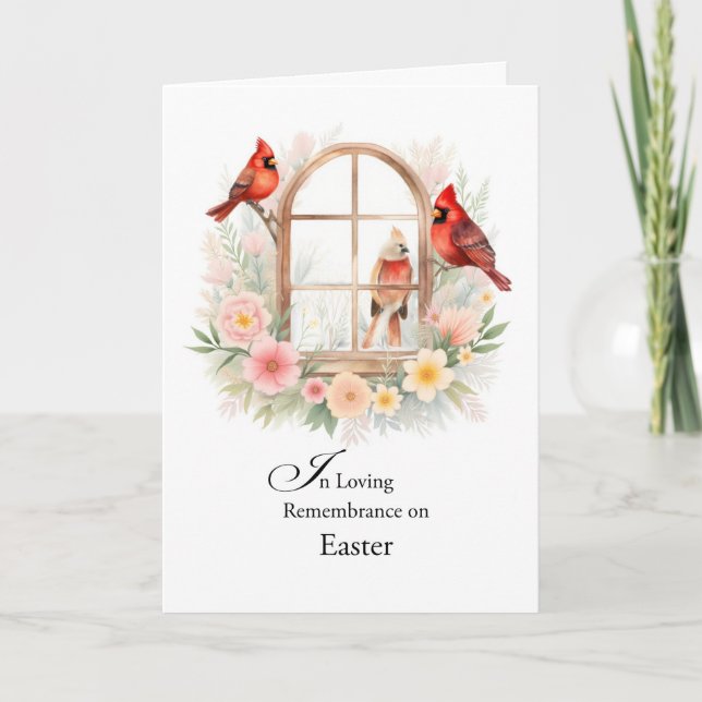 Easter Remembrance Cardinal Window Card (Front)