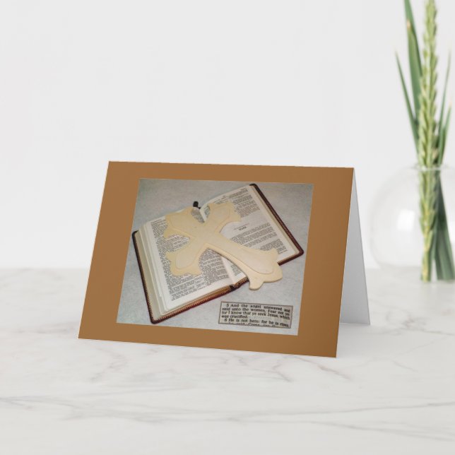 Easter Remembrance Greeting Card (Golden Brown) (Front)