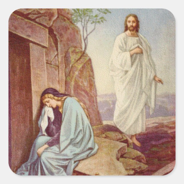 Easter Resurrection Day Square Sticker (Front)