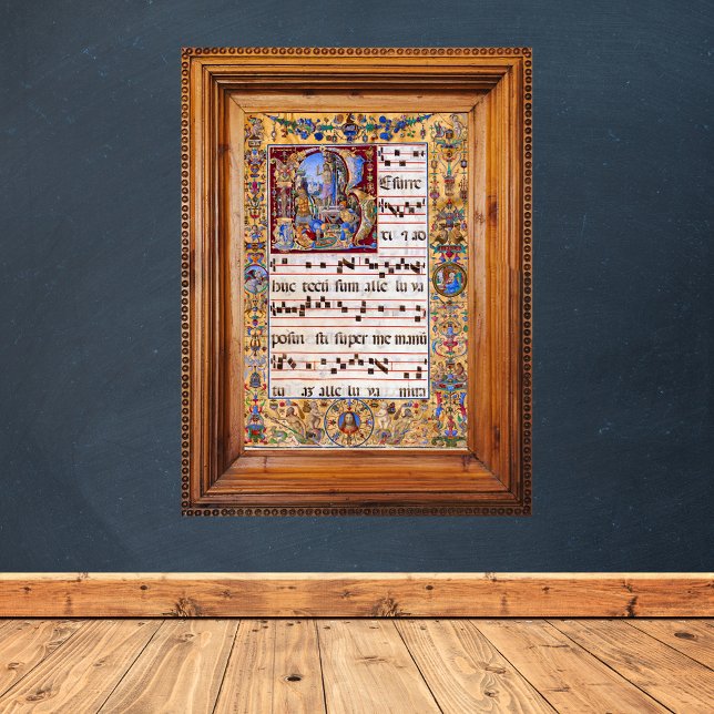 Easter Resurrection Gregorian Medieval Antiphon Poster (Easter Resurrection Gregorian Medieval Antiphon Catholic Christian Poster)