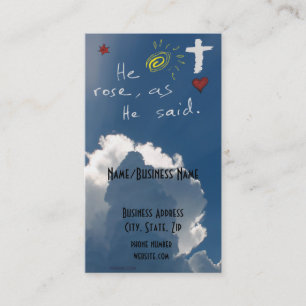 Easter Resurrection He Is Risen Jesus Rose Business Card