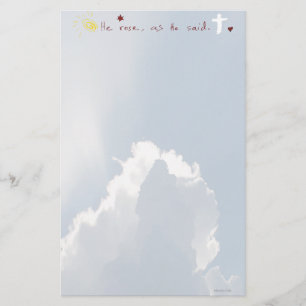Easter Resurrection He Is Risen Jesus Rose Stationery
