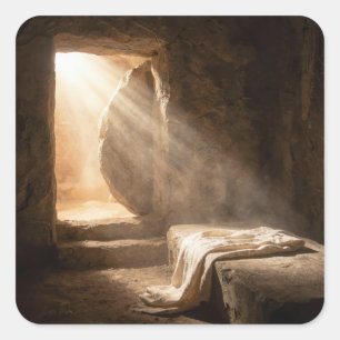 Easter Resurrection Morning Empty Tomb Square Sticker
