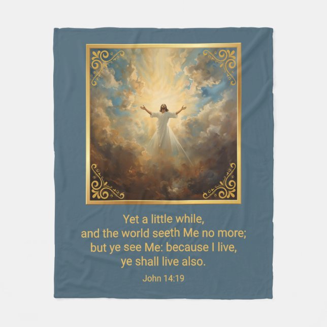 Easter Resurrection Religious  Fleece Blanket (Front)