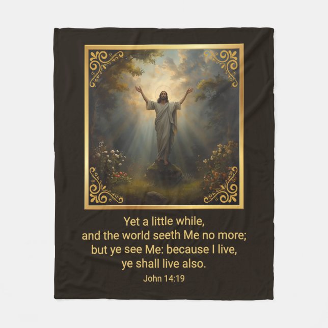 Easter Resurrection Religious Fleece Blanket (Front)