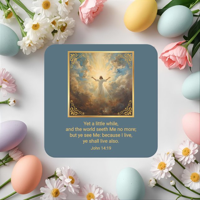 Easter Resurrection Religious  Square Paper Coaster (Creator Uploaded)
