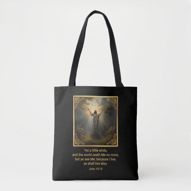 Easter Resurrection Religious Tote Bag (Front)