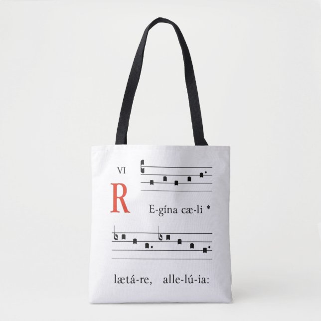 Easter Resurrection Trad Catholic Latin Mass Music Tote Bag (Front)